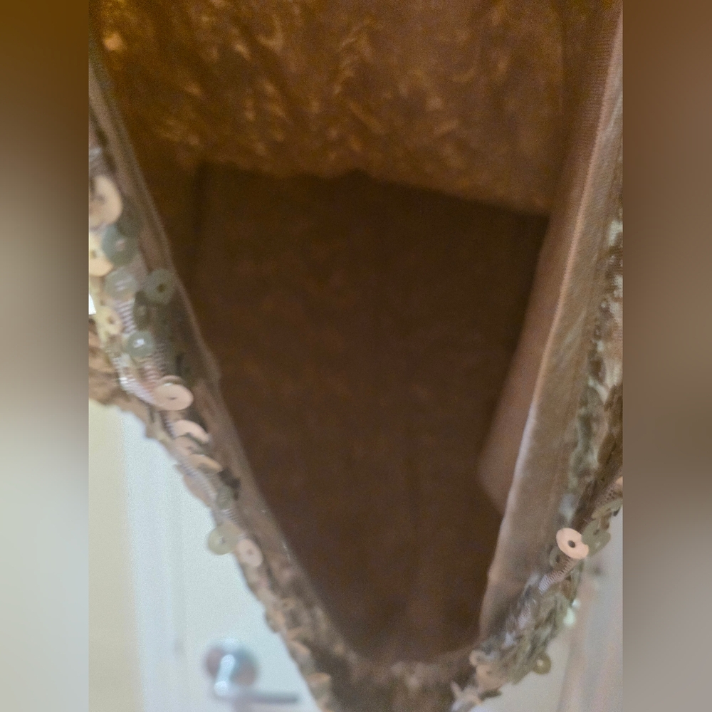 Gold Sequin Pencil Skirt - Women's Elegant Party Skirt Medium - Picture 6 of 10